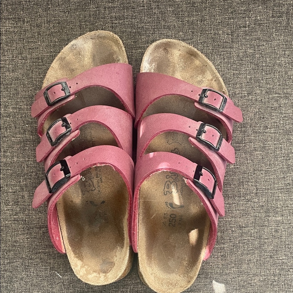 Birkenstock Maroon or dark pink sandals
